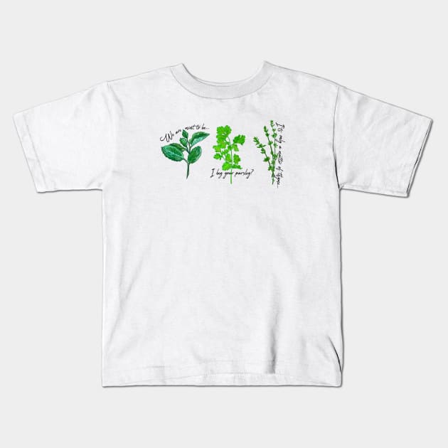 Funny Herbs Kids T-Shirt by Marike Korting Art